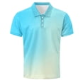 thumbnail image 4 of Umfun Men Ombre Gradient Short Sleeve Shirt Spread Collar with Partial Button Placket Slim Fit for Casual and Streetwear, 4 of 9