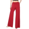 thumbnail image 3 of Womens & Plus Comfy Stretch Solid Drawstring Wide Leg Lounge Pants (Black, S), 3 of 4