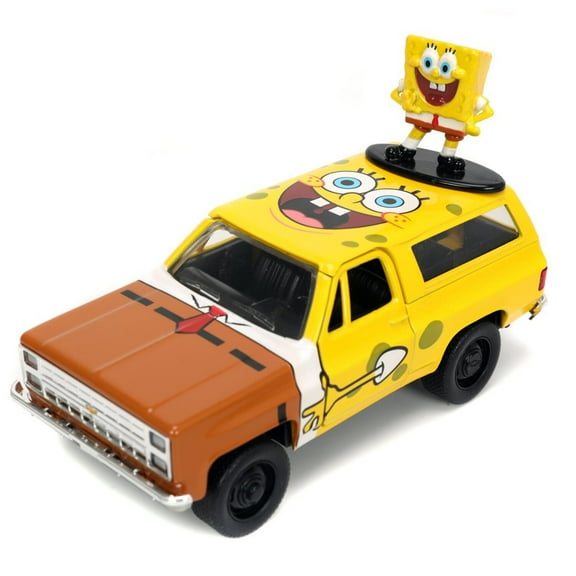1980 Chevrolet K5 Blazer with SpongeBob SquarePants Diecast Figurine "Hollywood Rides" Series 1/32 Diecast Model Car by Jada