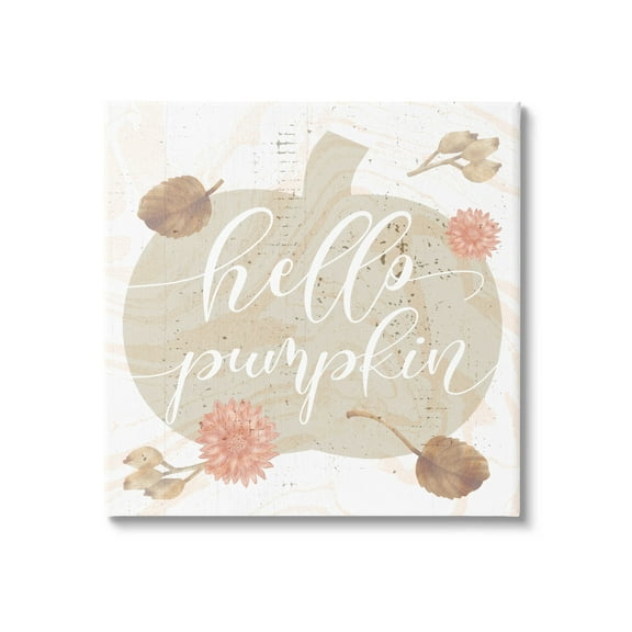 Stupell Industries Hello Pumpkin Autumn Harvest Graphic Art Gallery Wrapped Canvas Print Wall Art, Design by Lil' Rue