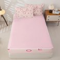 thumbnail image 4 of Catabedysis Cute Loves Monogrammed Zipper Full Size Comforter Sets with Fitted Sheet and 2 Pillowcases,Initial Letter Y Zipper Bedding Set For Girls,Pink Reversible,4 Pieces, 4 of 7