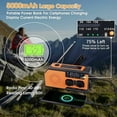 thumbnail image 2 of Radio solar, radio portátil con dinamo recargable, resistente al agua, de 5000 mAh, linterna, luz de lectura, alarma SOS, radio con manivela AM FM WB, ideal para acampar y hacer senderismo, 2 of 5