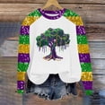 thumbnail image 4 of Felirenzacia Women's Carnival Raglan Shirt, Mardi Gras Casual Loose Pullover Hoodie, Warm Fleece Sweatshirt, Party Tops, S-3XL, 4 of 6