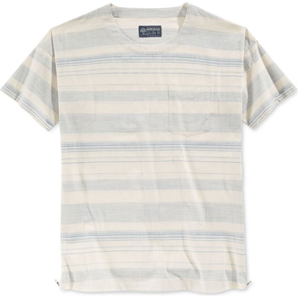 Camiseta Gráfica American Rag con Costuras de Cremallera Rayas Azul XS