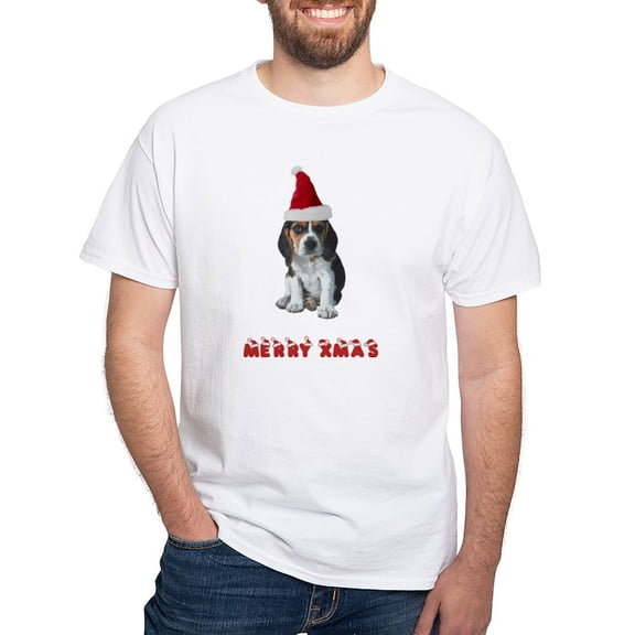CafePress - Beagle Christmas White T Shirt - Men's Classic T-Shirts