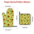 thumbnail image 2 of Pofeuu Sunflower Leaves Print Oven Mitts and Pot Holders 4 pcs Set,High Heat Resistant 500 Degree Extra Thicken Long Kitchen Cotton Oven Glove for Cooking, 2 of 6