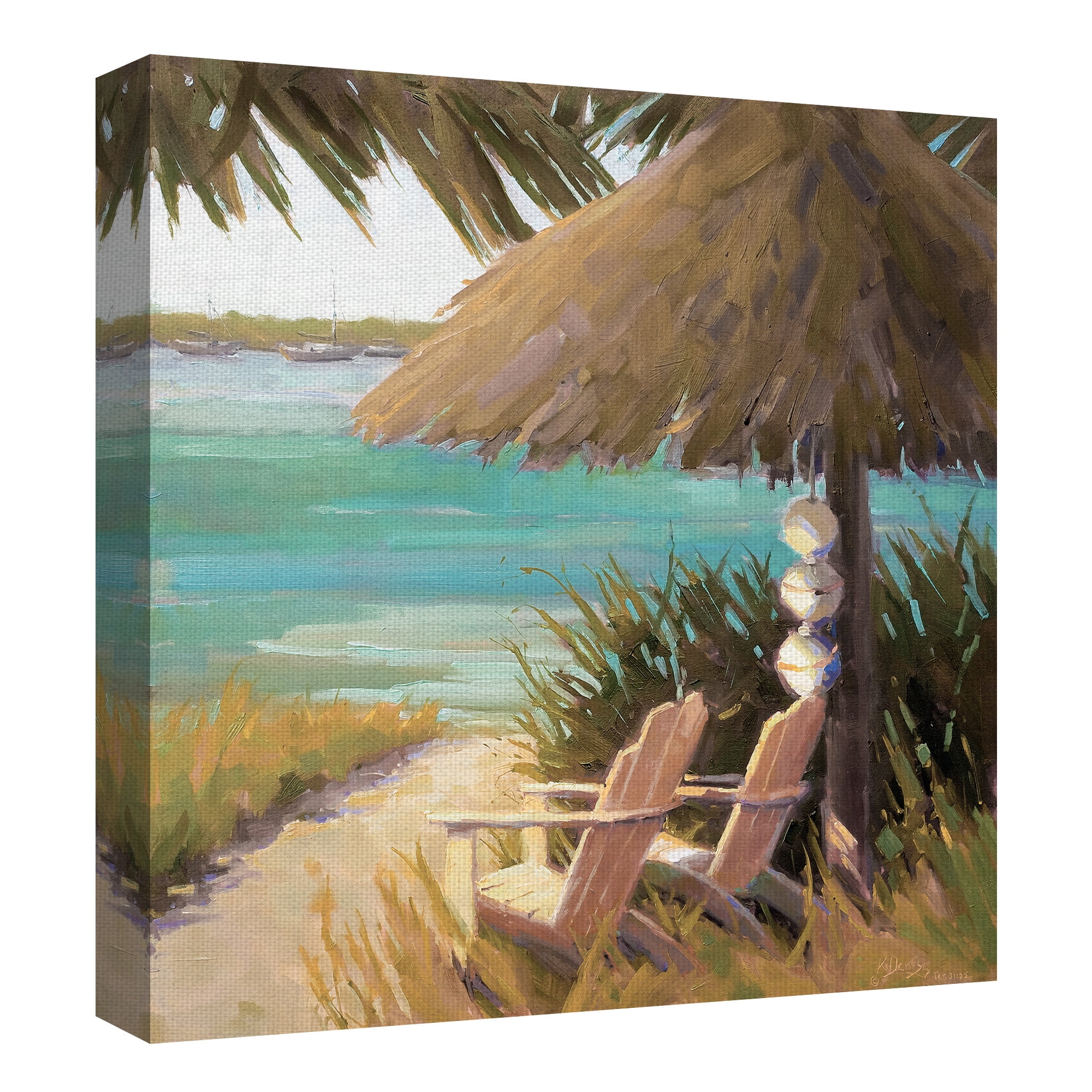 Masterpiece Art Gallery Waterfront Beach View Bright by Kathleen Denis Canvas Art Print30" x 30"