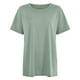thumbnail image 4 of Camiseta informal holgada lisa para mujer - Manga corta, transpirable, básica para el día a día, 4 of 6