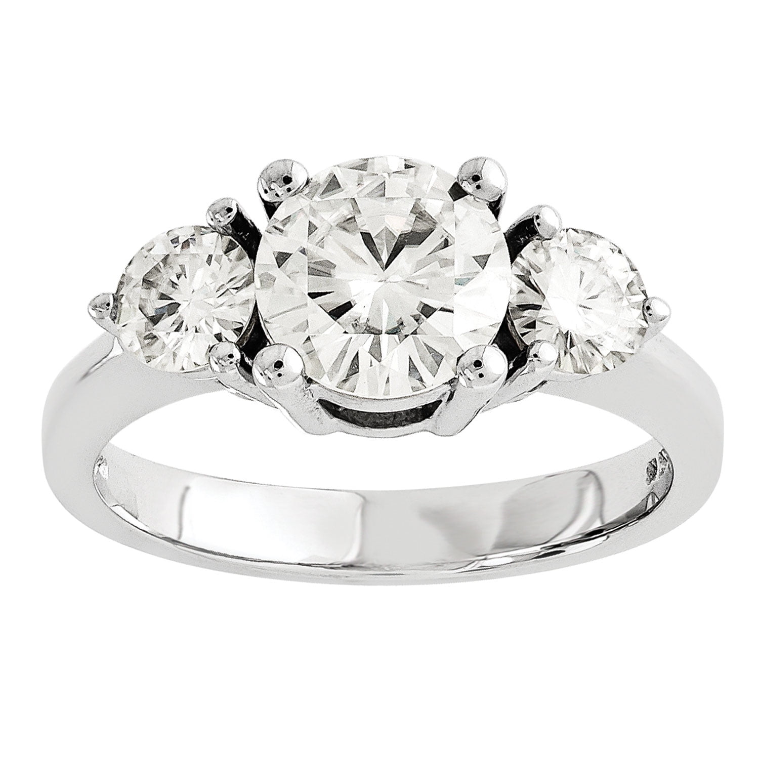 Radiant Fire - Radiant Fire? 14kw Moissanite 3 Stone Ring Round/Low ...