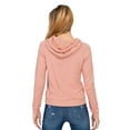 thumbnail image 3 of Women's Long Sleeve Sweatshirt French Terry Pullover Hoodie T1481 - Deep Pink - Small, 3 of 4