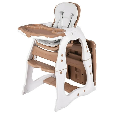 Costway 3 in 1 Baby High Chair Convertible Play Table Seat Booster Toddler Feeding Tray,