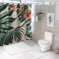 thumbnail image 7 of Orinice Jungle Green Bathroom Shower Curtain Set, Tropical Beach Flower Bird Paradise Leaf Bathroom Set 69x72, 7 of 7