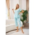 thumbnail image 2 of 2 Piece Pajamas Plus Size for Woman Set Capri Pajamas for Woman Soft Cotton Sleepwear Top and Capri Pants Butterfly 2XL, 2 of 4