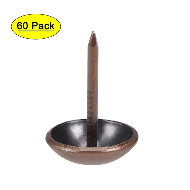 Uxcell Clavos de Pulgar Redondos de 12mm de Diámetro Tono Cobre 60 Paquete