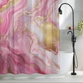 thumbnail image 2 of Minimalist Style Fabric Shower Curtain Pink Gold Washable Shower Curtains for Bathroom, Waterproof Bath Curtain with Hooks Home Decor 36x72in, 2 of 8