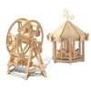 Puzzled Ferris Wheel and Carousel Wooden 3D Puzzle Construction Kit