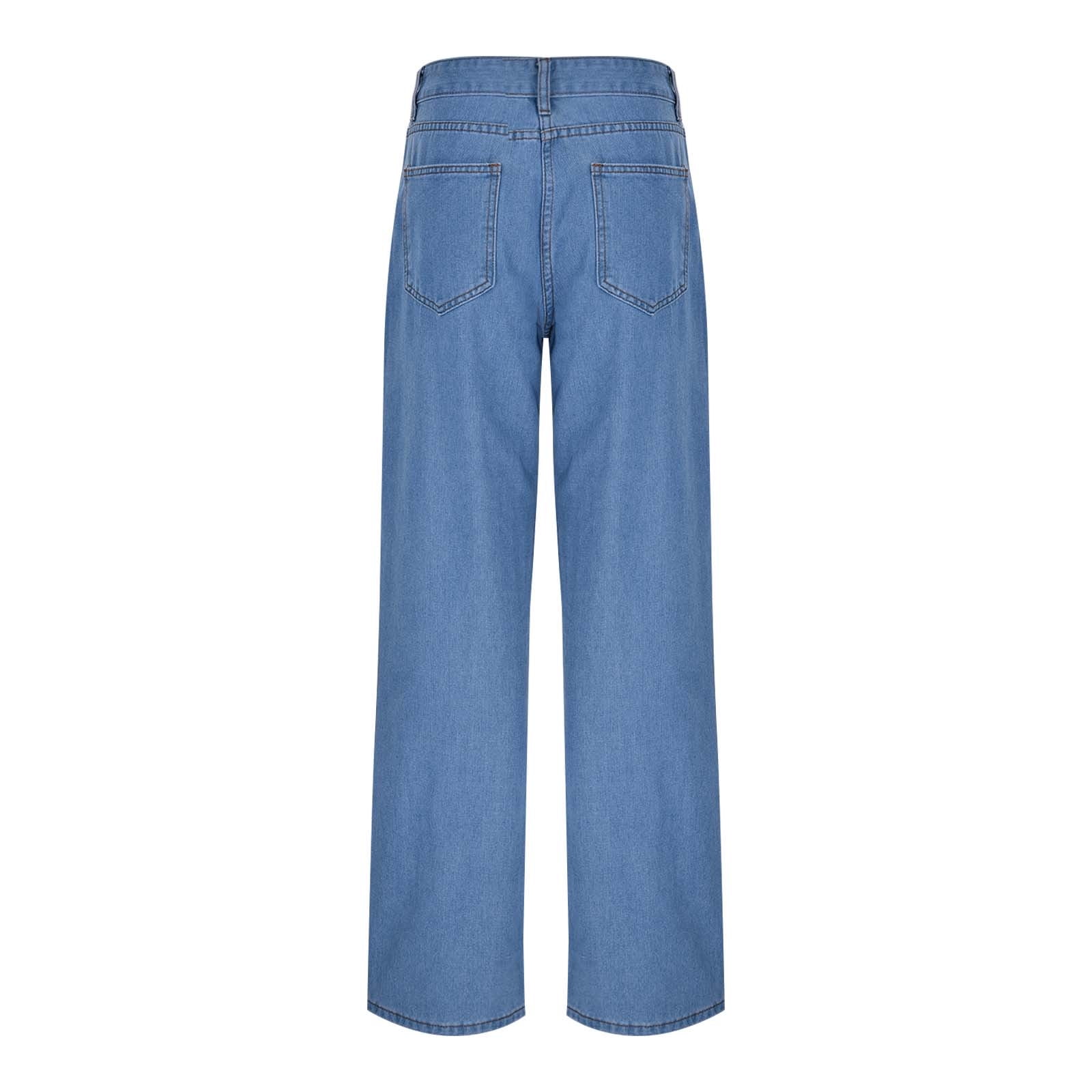 Bmisegm Women's Stretchable Washed Denim Jeans Fashionable