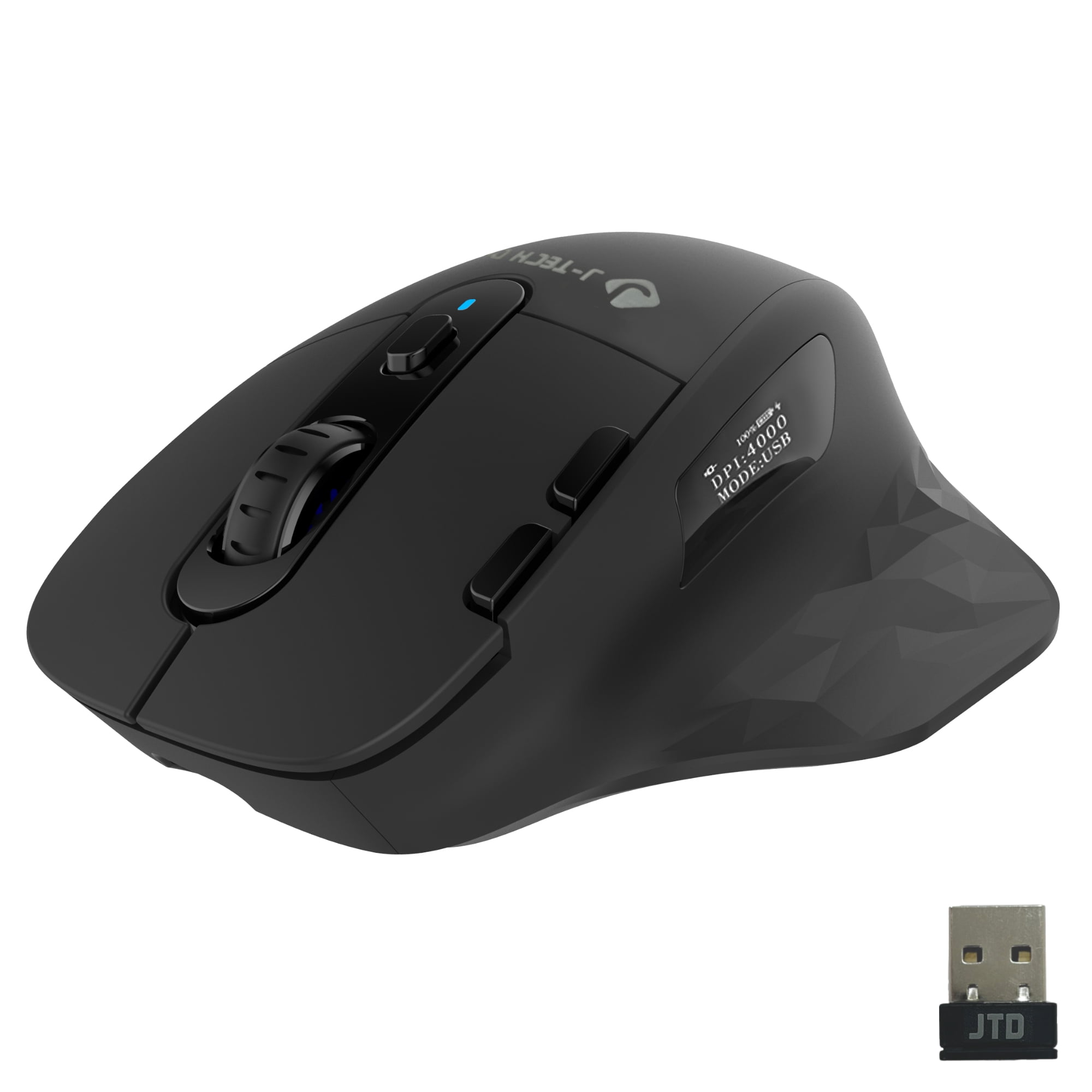 JTech Digital Silent Ergonomic Mouse w/ Wireless & Bluetooth Multi