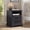 Black, variant on IFMUST Farmhouse Nightstand with Charging Station and 2 Drawers, Rustic End Table with Barn Door & Open Shelf for Bedroom, Living Room, Grey