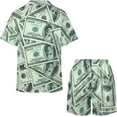 thumbnail image 4 of PRIYAL Money Background Silk Women Pajama Set Short Sleeve Comfy Pjs Sets 2 Piece Lounge Set, 4 of 6