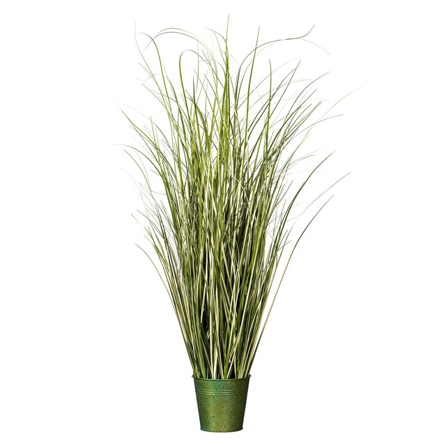 Planta de césped artificial Vickerman Everyday de 37 pulgadas con maceta de hierro