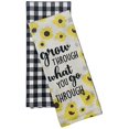 thumbnail image 4 of Set of 4, Sunflower with Grow Through What You go Through and Black and White Buffalo Plaid Kitchen Towels, Super Soft and Absorbent Size: 15" X 25., 4 of 5