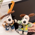 thumbnail image 5 of Llavero con colgante de bolsa de perro de dibujos animados de Gromit de Kawaii, muñecos de peluche de cachorro de anime, regalo de cumpleaños, se puede cambiar de ropa, 5 of 5