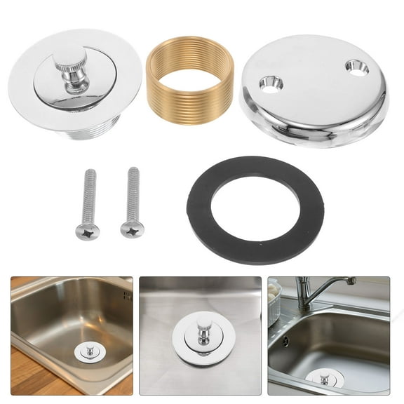 FESTFENDS Tub Overflow Cover 1 Set Bathtub Drain Assembly Chrome Plating For Bathtub Drain Components Homeowners