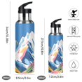 thumbnail image 2 of Yayeee 33oz Insulated Water Bottle Double Wall Stainless Steel with Flip Straw Lid, Abstract Snow Mountain, 2 of 7