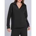 thumbnail image 4 of Conjuntos de Dos Piezas para Mujer, Moda de Otoño 2025, Pantalones Anchos, Conjunto de Estar por Casa, para Viajes y Vacaciones. Negro XS, 4 of 9