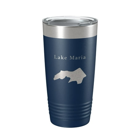 

Lake Maria Map Tumbler Travel Mug Insulated Laser Engraved Coffee Cup Hot Springs Village Arkansas 20 oz Navy Blue