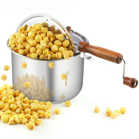 Cook N Home 02627 6 Quart Stainless Steel Popcorn Popper,