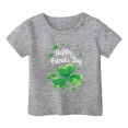 thumbnail image 4 of LUOGENLI T-Shirt pour Filles Enfants Filles Pâques Mignon Saint Pat Col Rond Manches Courtes Tee Été Décontracté T-Shirt Maxi Ensemble Boho Gris 3-4 Ans, 4 of 4
