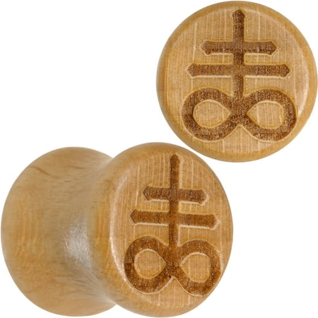 6mm Organic Body Jewelry Plugs - Body Candy Organic Beech Wood Leviathan Cross Saddle Plug Set of 2 00 Gauge