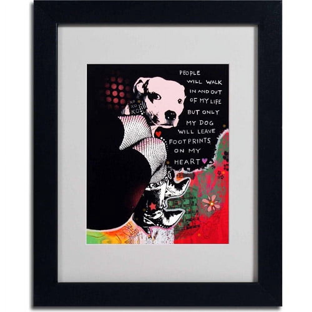 Matted art under acrylic in a black frame