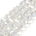 thumbnail image 1 of Transparent Glass Beads 32 Facets AB Color Plated Round Clear 10x8.5~9mm Hole: 1.6mm about 67pcs/strand 23.62''(60cm), 1 of 4