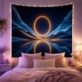 thumbnail image 2 of Luminous Golden Ring in Cosmic Landscape, Dreamy Celestial Style for Space Lovers, Celestial Wall Art Christmas Gift Tapestry Wall Hanging for Bedroom, Living Room and Dorm, 2 of 6