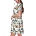 thumbnail image 2 of Kdxio Robe T-Shirt Décontractée pour Femmes Imprimé Palmiers Flamant Rose Manches Courtes d'Été avec Poches, 2 of 6