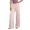 A-Light Pink429, variant on Bibifish Women's Pants Beige Wide Leg Pants Elastic Waistband Flowy Fabric Loose Fit Casual Daily Wear Pants With Zip Front For Ladies