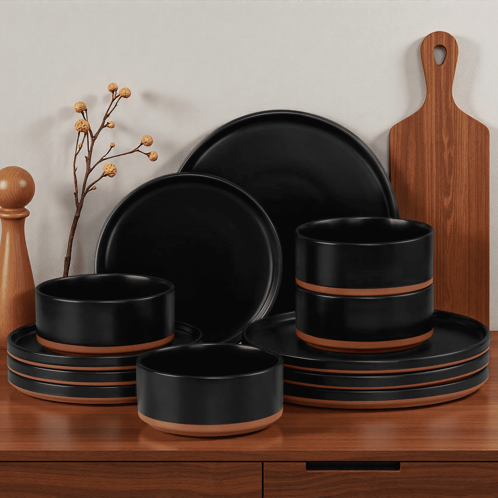 Rachael Ray 16-Piece Cucina Stoneware/Ceramic Dinnerware Set