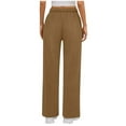 thumbnail image 2 of Women's Casual Solid Color Lace Up Straight Leg Sports Slacks2, 2 of 6
