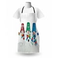 thumbnail image 3 of Snowman Apron, Print of 3 Happy Snow Elements in Striped Scarfs Mittens and Buckets on Head, Unisex Kitchen Bib with Adjustable Neck for Cooking Gardening, Adult Size, Multicolor, by Ambesonne, 3 of 4
