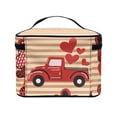thumbnail image 4 of HELLHERO Heart-Shaped Truck Pattern Travel Cosmetic Organizer Bag Brush Slots Portable Polyester Portable and Durable for Women & Men, 4 of 6