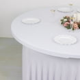thumbnail image 4 of BalsaCircle 5 feet White Wavy Spandex Fitted Round Tablecloth Table Skirt Table Linens, 4 of 6