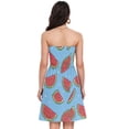 thumbnail image 3 of Dailycode Summer Dresses for Women Strapless Casual Beach Cover Ups Cartoon Watermelon Slice Tube Top Sundress, 3 of 6