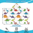 thumbnail image 2 of White Dinosaurs Colorful Species Pattern Hooded Bath Towel，60"x35" for Ages 3 To 12 Kids, Quick Dry Lightweight Soft Microfiber Hood Beach Towel Cover Up for Kids, 2 of 7