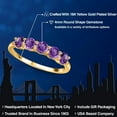 thumbnail image 2 of Gem Stone King 1.25 Ct Round Purple Amethyst 18K Yellow Gold Plated Silver 5-Stone Band, 2 of 6