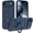 Dark Blue, variant on Magnetic Ring Stand Phone Case for iPhone 17/17 Air/17 Pro/17 Pro Max, Liquid Silicone Full Wrap Shockproof Cover, Foldable Stand, Full Lens Protection, Skin-Friendly Texture