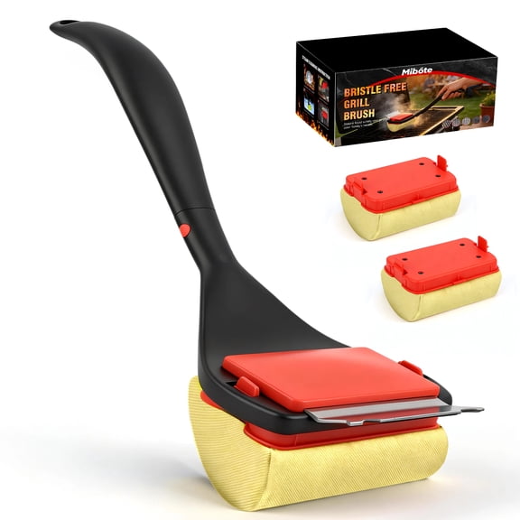 Grill Brush Bristle Free Safe BBQ Grill Brush for Gas, Charcoal, Cast Iron Stainless Grates Durable, Heat-Resistant Grill Cleaning Brush Barbecue Cleaner