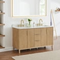 thumbnail image 2 of Sierra 60" Wood Vanity in Washed Light Brown Engineered Stone Top no Mirror, 2 of 14